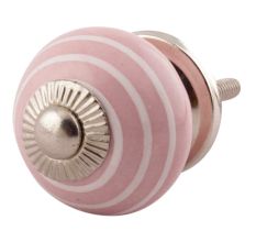 Pink Striped Small Ceramic Knobs Online 